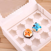 Willow White Paper Cup Cake Box for Home Dessert Shop  12 Cavities (12 Pc Pack)